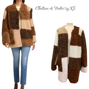 NWT Chelsea & Violet Sherpa Pea Coat Jacket sz XS